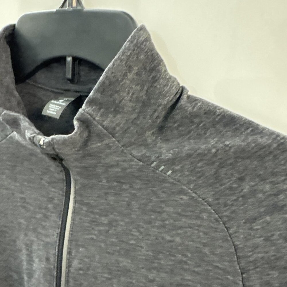 Lululemon Surge Warm 1/2 Zip Heathered Black Pullover Activewear Size M Mens - Picture 2 of 11